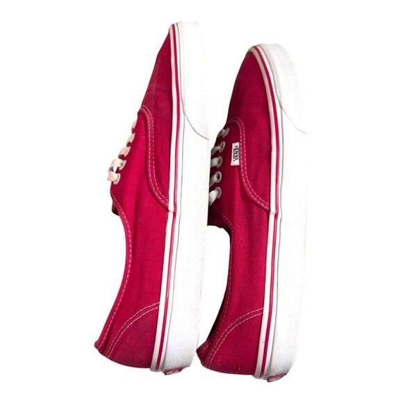 Vans Off The Wall Mens US 12 Red Canvas Lace-Up Sneakers Classic White Soles SEE - Picture 11 of 16